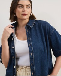Atmos&Here Curvy - Mona SS Denim Shirt