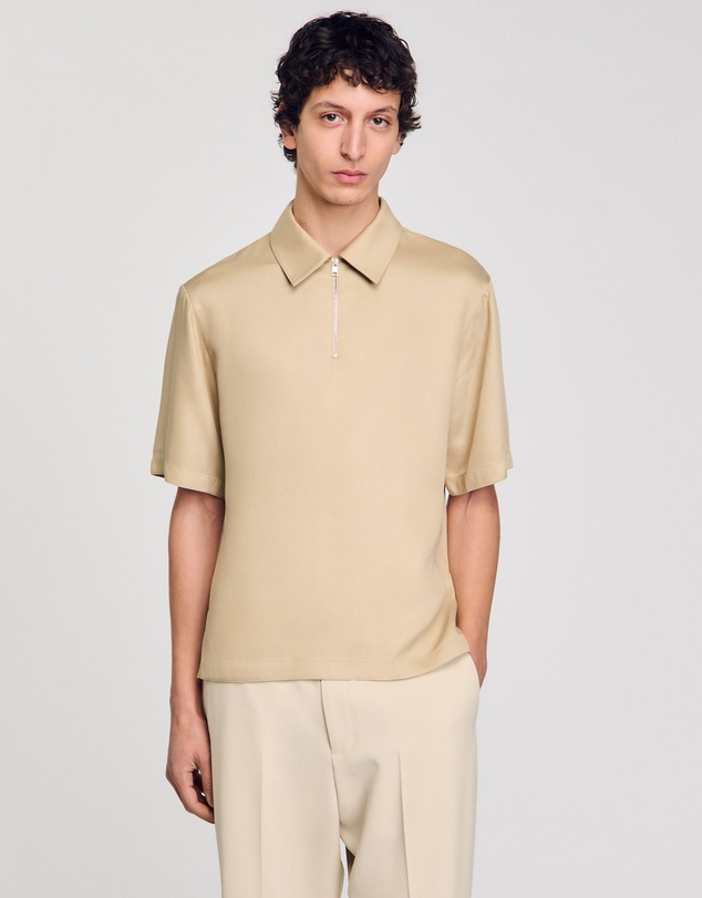 Sandro - Chemise Polo Zip Shirt