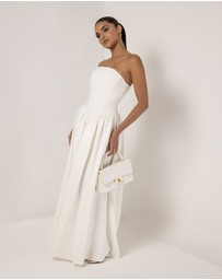 Heiress Beverly Hills - Strapless Corset Crepe Flare Maxi Dress