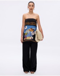 Minima Esenciales - Moonlit Palms Strapless Top