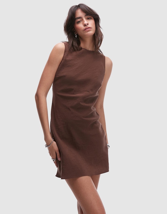 TOPSHOP - Aline Cupro Backless Mini Dress