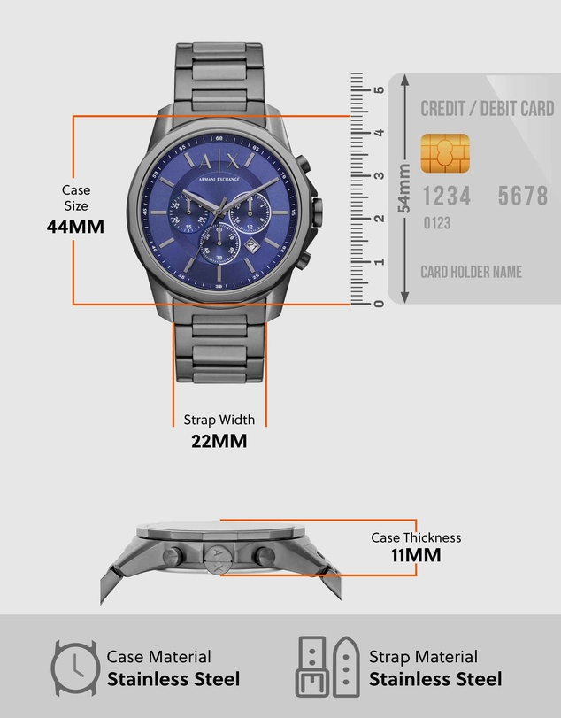 Armani Exchange - Gun-Metal Chronograph Watch