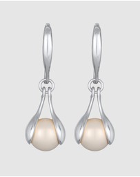 Elli Jewelry - Earrings Hanger Long with Shell Pearl 925 Sterling Silver