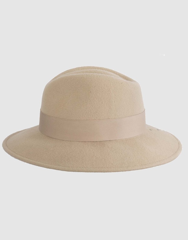 Max Alexander - Winter Felt Beige Fedora Hat