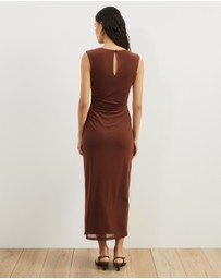 Atmos&Here - Priya Sleeveless Mesh Maxi Dress
