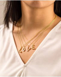 Wanderlust + Co - Alphabet Bubble Pendant Necklace - Letter E