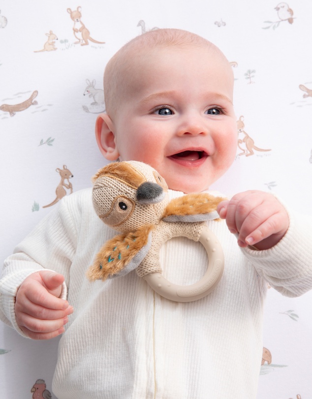 Living Textiles - Ring Rattle - Kookaburra