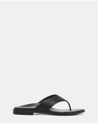 Vionic - Agave Toe Post Sandal - Black Leather