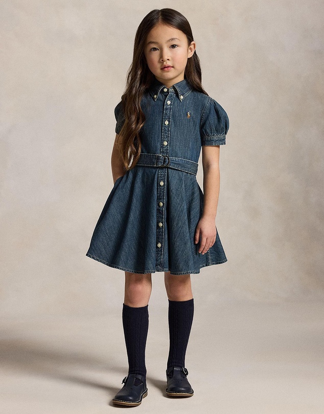 Polo Ralph Lauren - Belted Indigo Denim Shirt Dress - Babies-Kids
