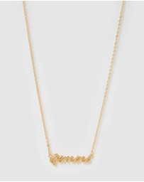 Izoa - Gemini Written Star Sign Necklace