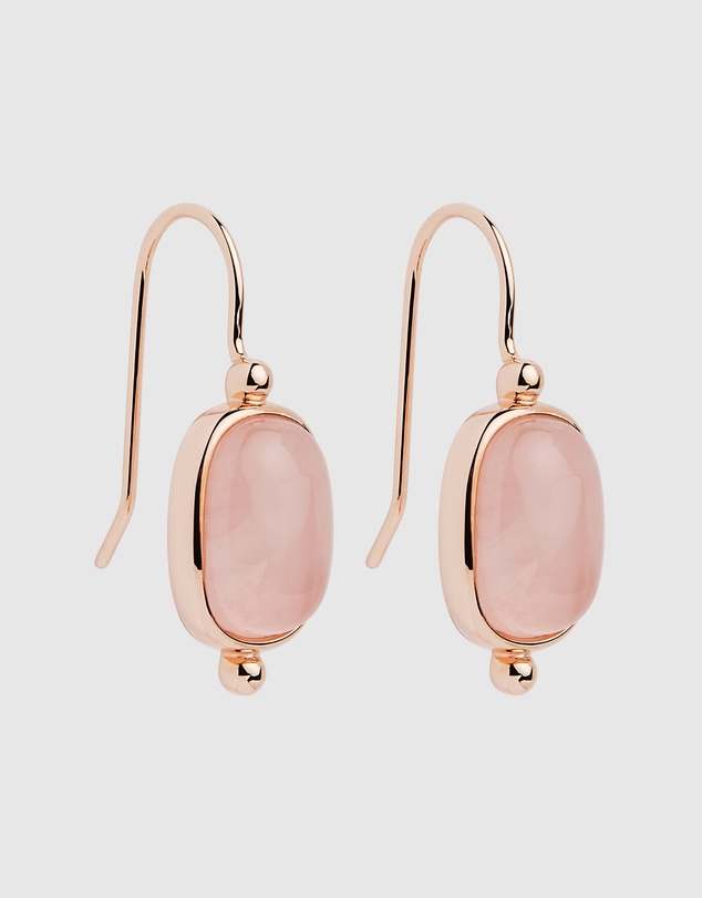 Najo - Fleur Rose Gold Rose Quartz Earrings