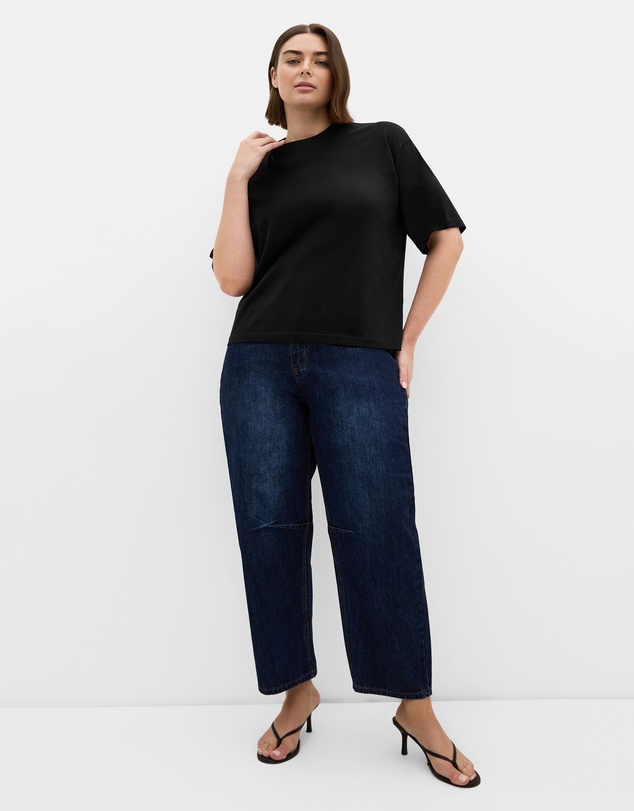 City Chic - Plus size Oversized Crew Neck Tee - black