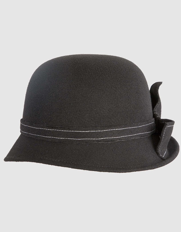 Max Alexander - Winter Felt Black Cloche Hat