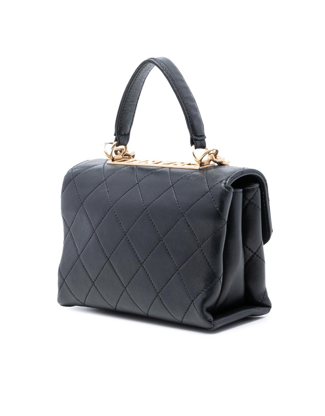 Pre-Loved by Azura Reborn - Pre-Loved Small Quilted Lambskin Trendy Spirit Top Handle Bag