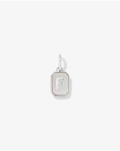 Michael Hill - Letter F Mother of Pearl Initial Pendant in Sterling Silver