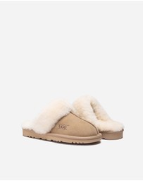 Ozwear Connection Uggs - Ugg Slippers Premium Australia Sheepskin Unisex Scuffette Suede