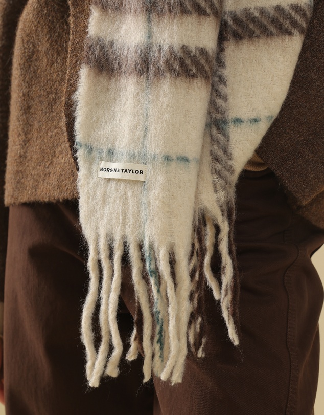 Morgan & Taylor - Hallie Scarf in Beige & Brown Check