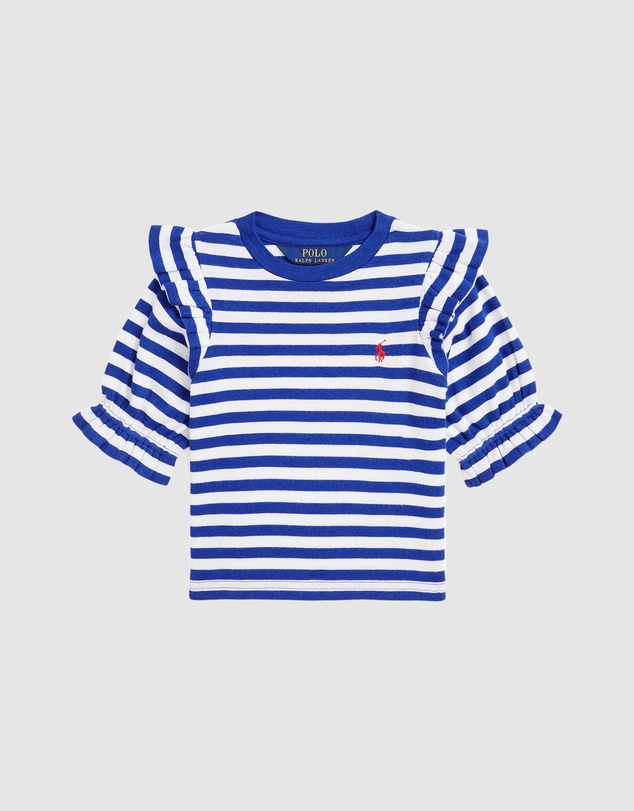 Polo Ralph Lauren - Striped Ruffled Cotton-Modal Top (2YRS-6.5YRS)