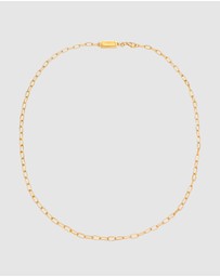 Kuzzoi - ICONIC EXCLUSIVE - Necklace Link Chain Oval Basic Fine in 925 Sterling Silver Gold Plated