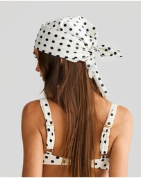 Vacay Swimwear - Havana Head Scarf Ivory Polka