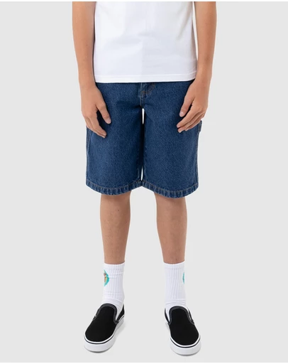 Santa Cruz - Classic Dot Carpenter Jean Shorts - Kids-Teens