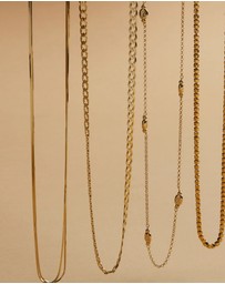 Najo - Mirage Yellow Gold Double Chain Necklace (45cm+ext)