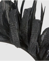 Max Alexander - Black Sinamay Fascinator Headband