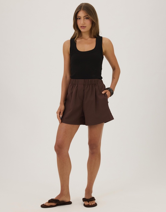 Atmos&Here - Lana Everyday Linen Shorts With Mock Fly Detail
