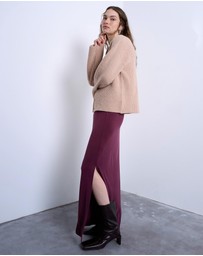 TOPSHOP - Curpo Ruched Maxi Skirt With Hitch Side Detail