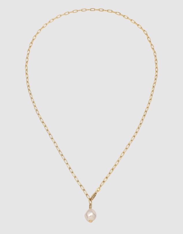 Elli Jewelry - Necklace Women Y-chain White Pearl 925 Sterling Silver Gold Plated