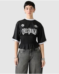 GUESS Originals - Guess Originals Shirred Printed Sports T-Shirt