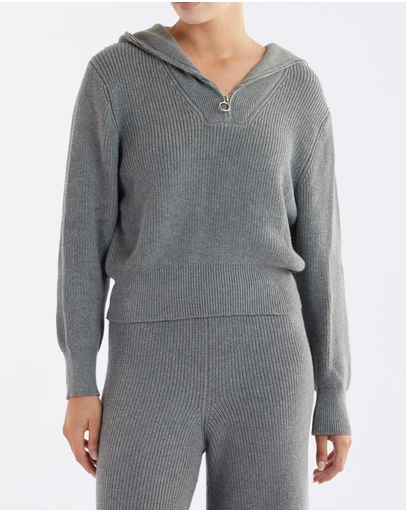 Amelius - Eline Knit Quarter Zip Polo