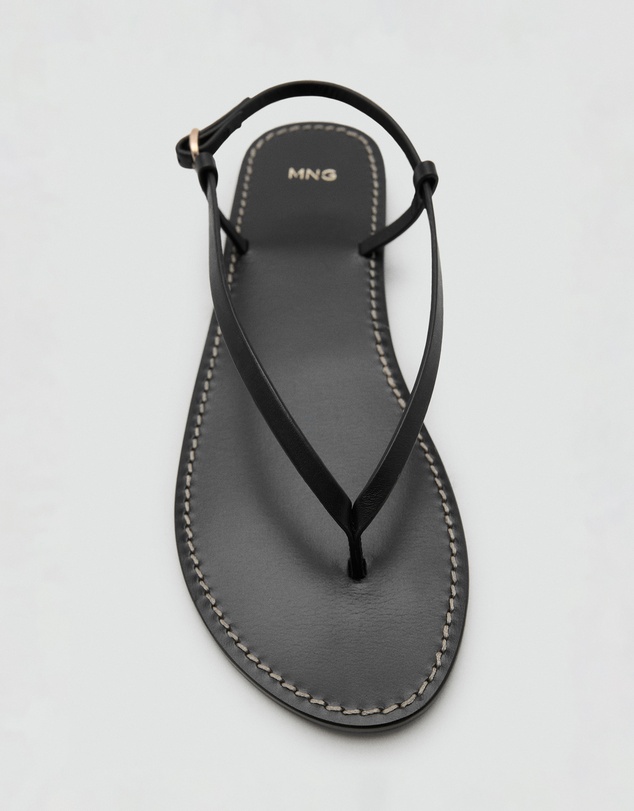 M.N.G - Leather Sandals with Wide Strap