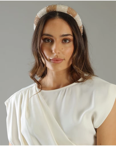 Morgan & Taylor - Ashleigh Headband in Beige