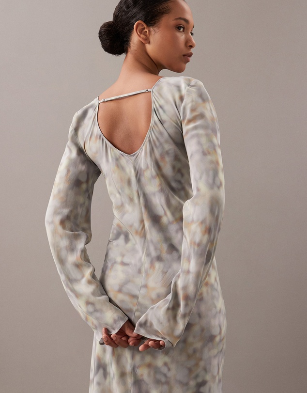 Calvin Klein - Printed Scoop Neck Maxi Dress