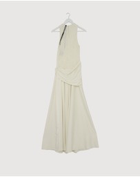 Revibe - Repaired CHANCERY Layla High Neck Lace Panelled Maxi Dress - AU 8