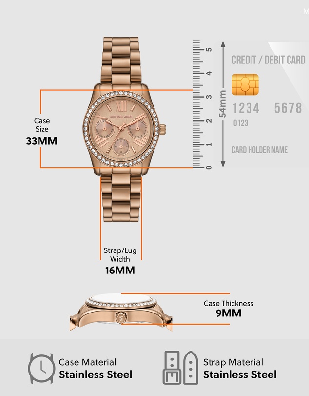 Michael Kors - Lexington Gold Tone Multifunction Watch