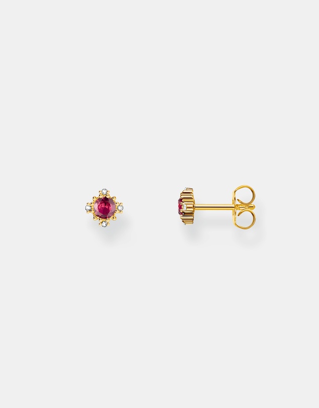 THOMAS SABO - Vintage Romance Small ear studs with red sapphire