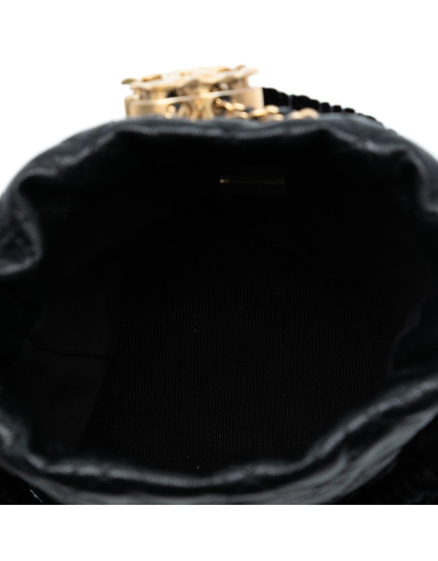 Pre-Loved by Azura Reborn - Pre-Loved Braided Velvet Goatskin Drawstring Bucket