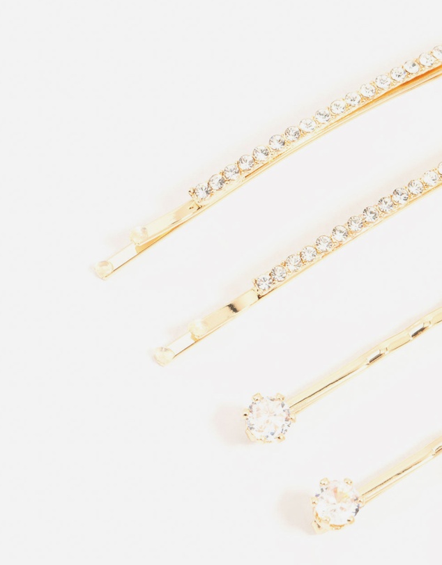 Lovisa - Gold Pave & Single Diamante Slides 6-Pack