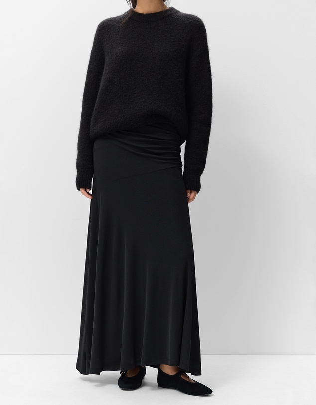 UNISON - Ruched Mesh Maxi Skirt