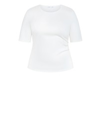 City Chic - Plus size Cinched Side Top - ivory