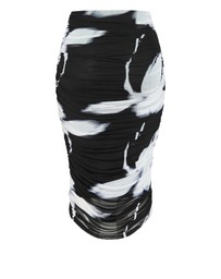 City Chic - Plus Size Dana Blur Print Mesh Skirt - black