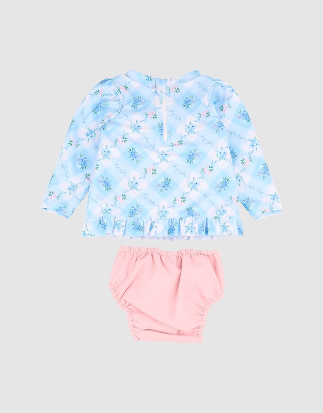 Minihaha - Frankie LS Rash Aqua Nappy Set - Babies