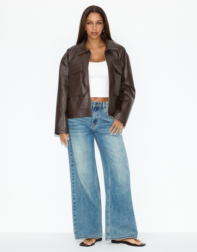 Dazie - Amaya Leather Look Jacket