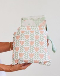 Sky Gazer - Multi-Use Reusable Bags (Pack of 4)- Green & Pink