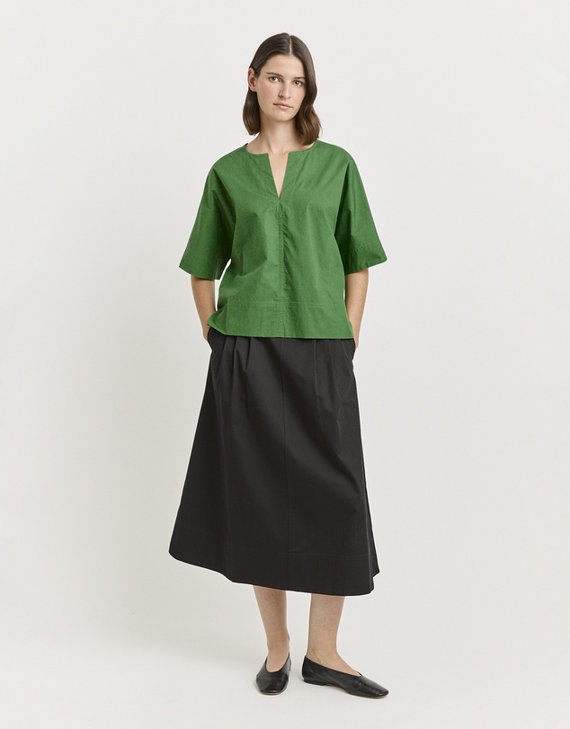 Toorallie - Poplin Split Neck Top