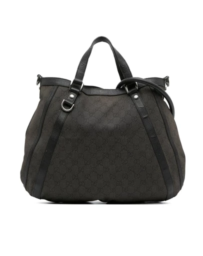 Gucci - Pre-Loved GG Denim Abbey D Ring Satchel