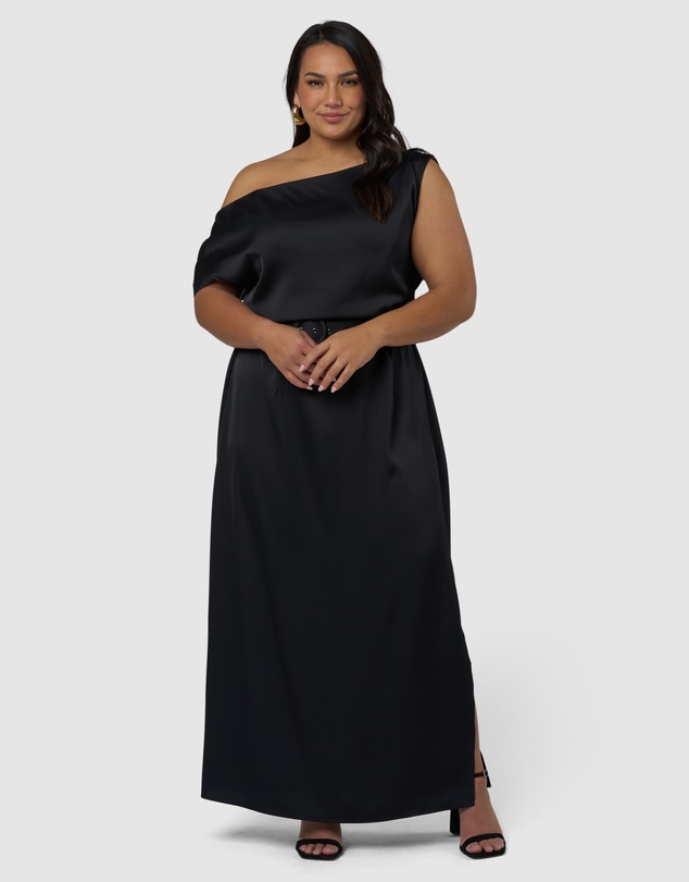 Pink Dusk by Curve Project - Magnetic Satin Maxi Dress