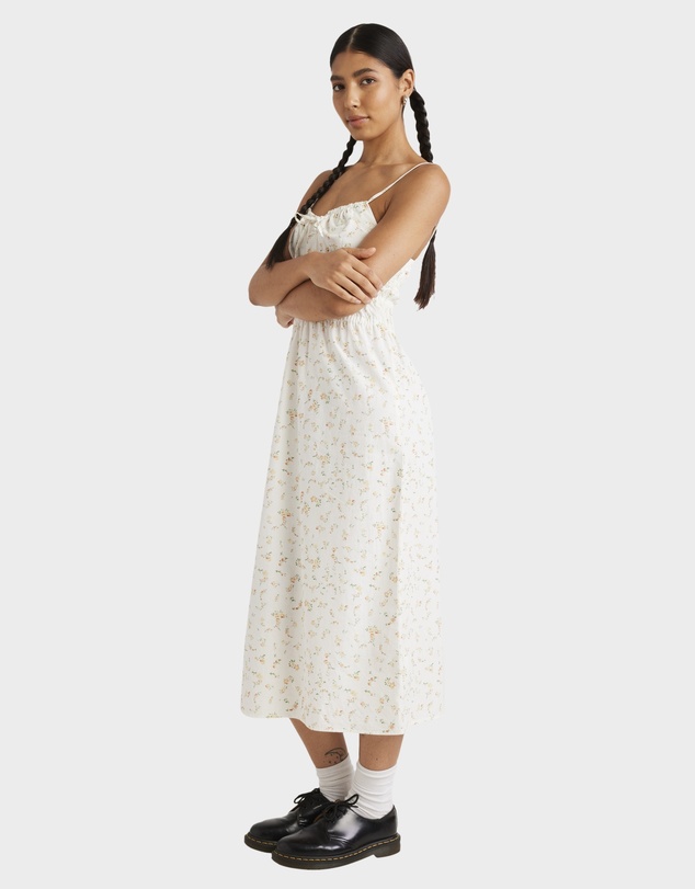 RVCA - Womens Blurred Ditsy Gathered Midi Dress